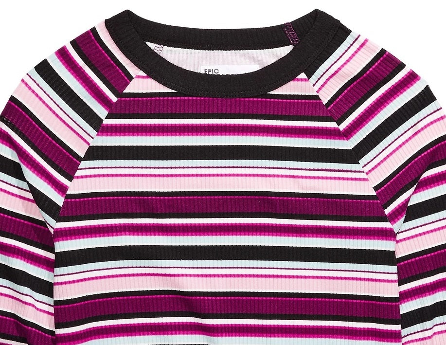 Epic Threads Big Girls Striped Top Dark purple Size Small