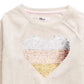 Epic Threads Big Girls Sequined Heart Sweatshirt White Size Medium
