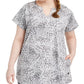 Ideology Women's Printed Tunic Grey Size 2X