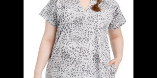 Ideology Women's Printed Tunic Grey Size 2X