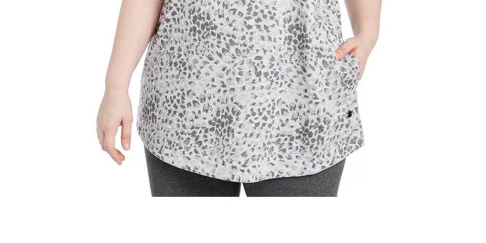 Ideology Women's Printed Tunic Grey Size 2X