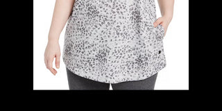 Ideology Women's Printed Tunic Grey Size 2X