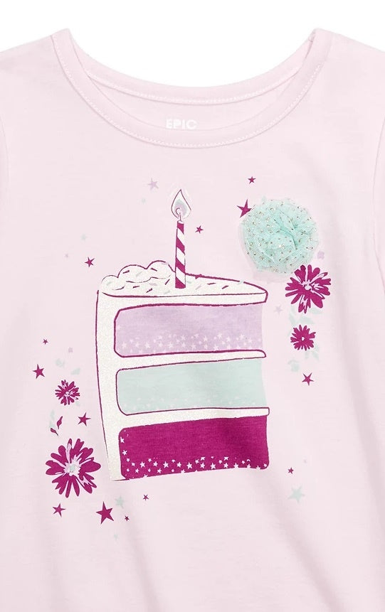 Epic Threads Little Girl's Cake Slice T-Shirt Pink Size 6