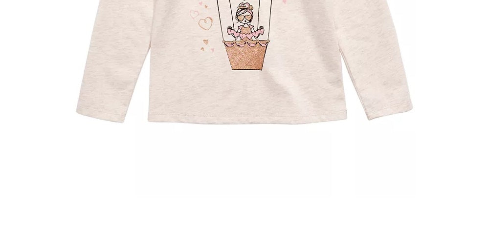Epic Threads Little Girl's Heart Air Balloon Long Sleeve T-Shirt  White Size 6