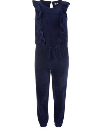 Epic Threads Big Girls Ruffled Velour Jumpsuit Blue Size Small