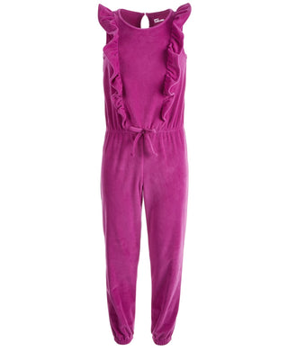 Epic Threads Big Girls Ruffled Velour Jumpsuit Purple Size Large