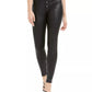 Bar III Women's Coated Button Fly Skinny Pants Black Size 0