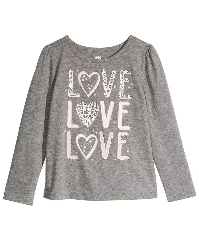 Epic Threads Toddler Girl's Cheetah Love T-Shirt  Grey Size 4T