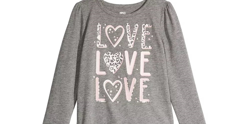 Epic Threads Toddler Girl's Cheetah Love T-Shirt  Grey Size 4T
