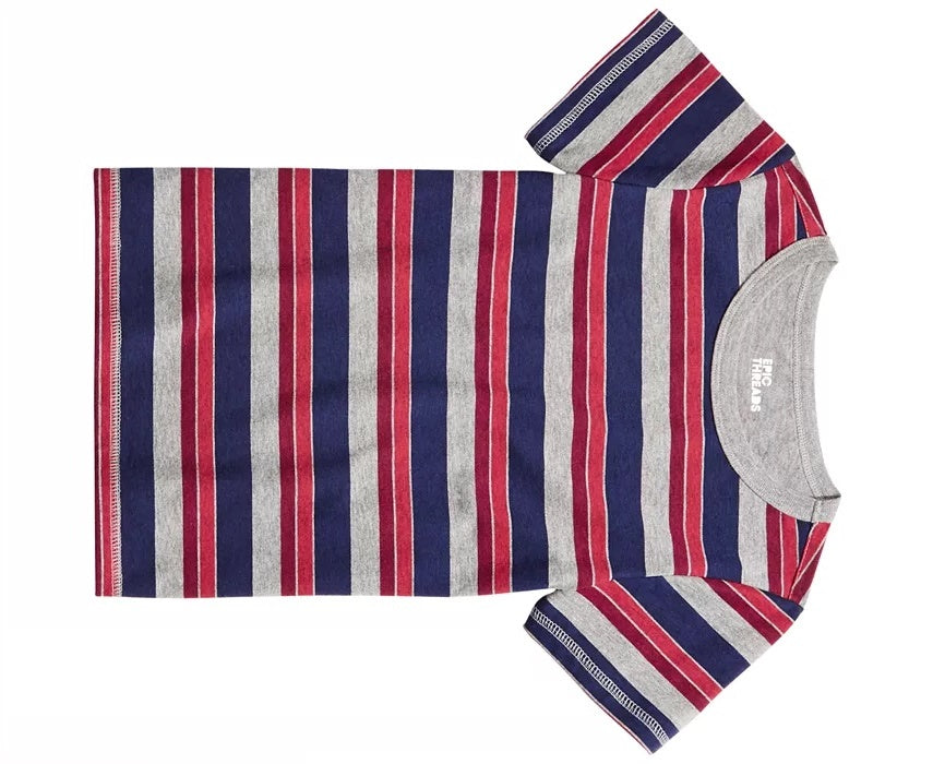 Epic Threads Toddler Boy's Multi-Stripe T-Shirt Gray Size 3T