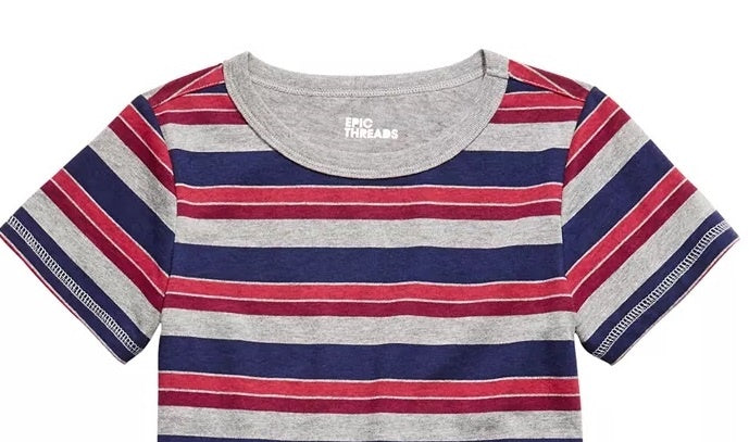 Epic Threads Toddler Boy's Multi-Stripe T-Shirt Gray Size 3T