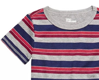 Epic Threads Little Boy's Multi-Stripe T-Shirt Gray Size 5