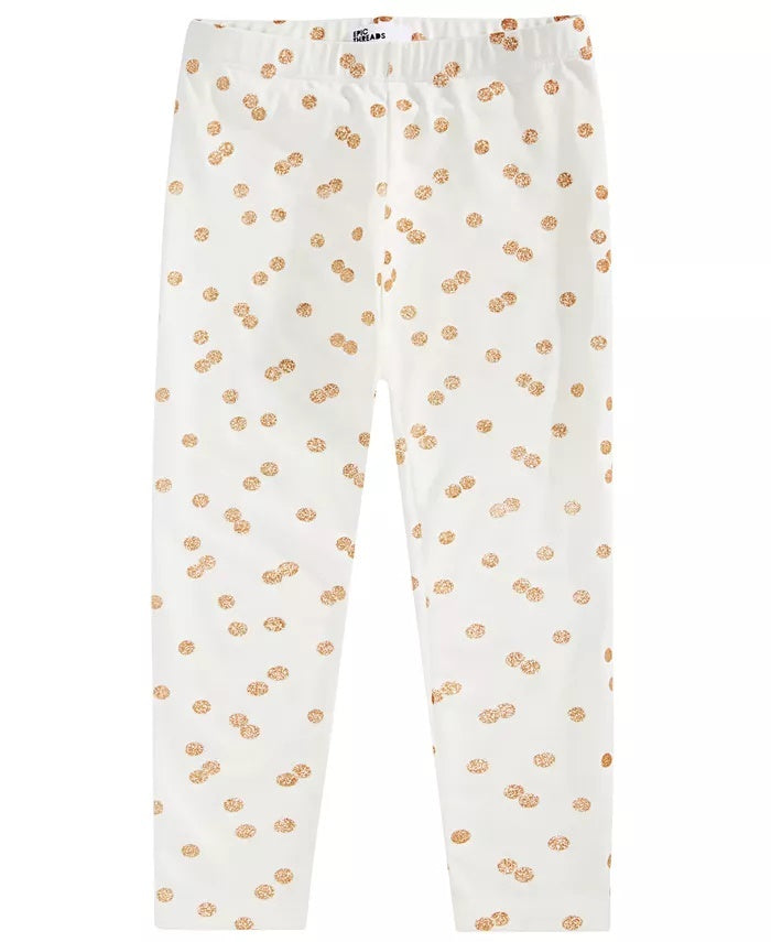 Epic Threads Little Girl's Glitter Dot Leggings White Size 6