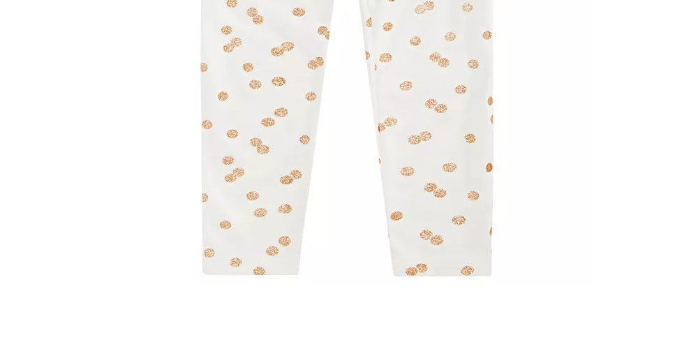 Epic Threads Little Girl's Glitter Dot Leggings White Size 6