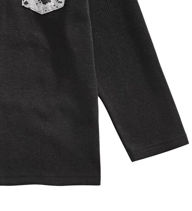 Epic Threads Toddler Boys Colorblocked Splatter-Print Thermal-Knit Hooded T-Shirt Black Size 3T