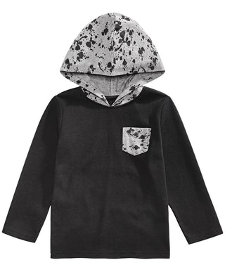Epic Threads Toddler Boys Colorblocked Splatter-Print Thermal-Knit Hooded T-Shirt Black Size 4T