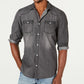 INC International Concepts Men's Faded Denim Shirt Grey Size XX-Large
