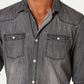 INC International Concepts Men's Faded Denim Shirt Grey Size XX-Large