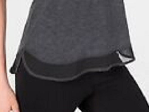 Ideology Women's Mesh-Hem Tank Top Dark Gray Size X-Small