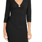 INC International Concepts Women's Ring Hardware Ruched Midi Dress Black Size Large