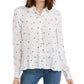 Maison Jules Women's Printed Peplum Top White Size Medium
