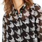 INC International Concepts Women's Houndstooth Shirt Black Size X-Small