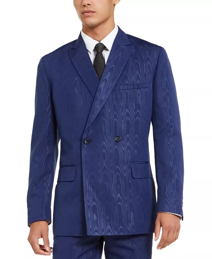 INC International Concepts Men's Sport Coat Slick Double Breasted Slim Fit Navy Size Small