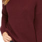 Style & Co Women's Ribbed Drop Shoulder Sweater Purple Size X-Large