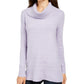 Style & Co Women's Lurex Cowl Neck Sweater Purple Size X-Small