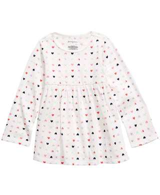 First Impressions Baby Girls Heart-Print Cotton Tunic White Size 24M