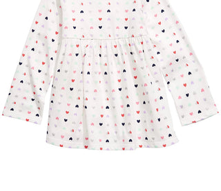 First Impressions Toddler Girls Heart-Print Cotton Tunic White Size 4T REG