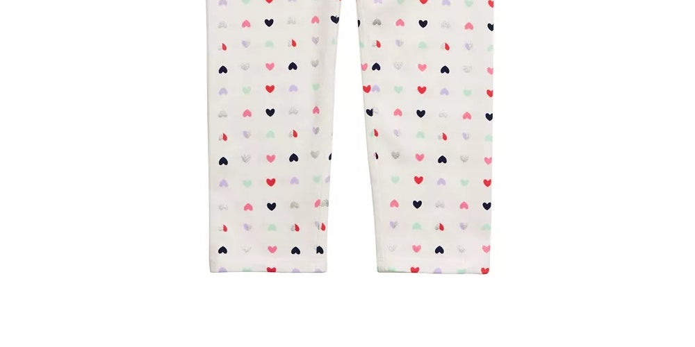 First Impressions Toddler Girl's Heart Print Leggings  White Size 4T