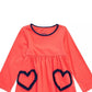 First Impressions Toddler Girls Cotton Long-Sleeve Heart Tunic Orange Size 4T