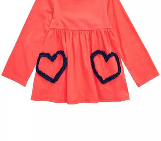 First Impressions Toddler Girls Cotton Long-Sleeve Heart Tunic Orange Size 4T