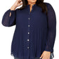 Alfani Women's Plus Size Pleated Completer Dark Blue Size 3X