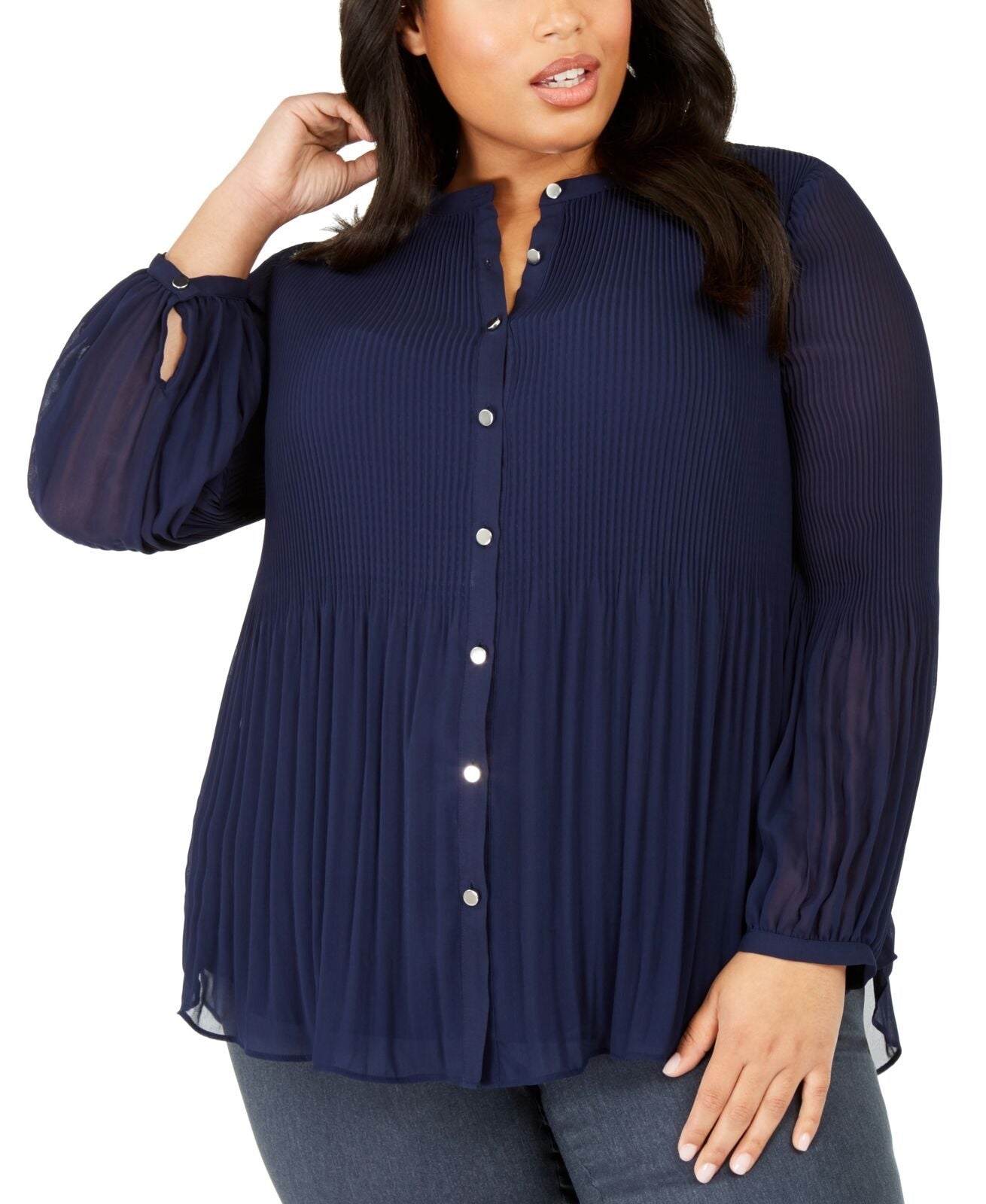 Alfani Women's Plus Size Pleated Completer Dark Blue Size 3X