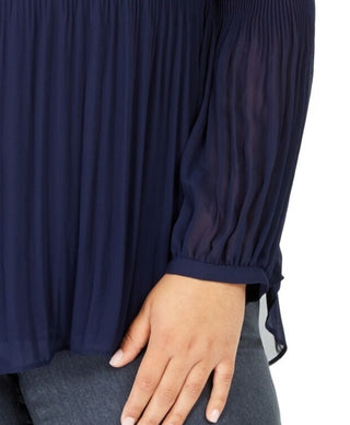 Alfani Women's Plus Size Pleated Completer Dark Blue Size 3X