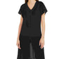 Alfani Women's Chiffon Overlay Maxi Top Black Size Small
