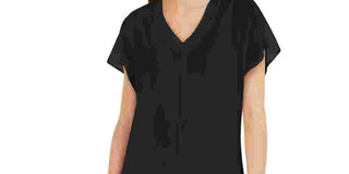 Alfani Women's Chiffon Overlay Maxi Top Black Size Small