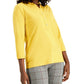 Charter Club Women's Supima Cotton 3/4 Sleeve Polo Yellow Size X-Large