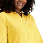 Charter Club Women's Supima Cotton 3/4 Sleeve Polo Yellow Size X-Large