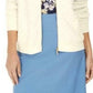 Charter Club Women's Textured Knit Bomber Jacket White Size Small