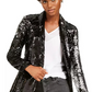 INC International Concepts Women's Allover-Sequin Blazer Black Size Small