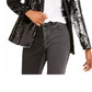 INC International Concepts Women's Allover-Sequin Blazer Black Size Small