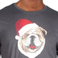 Club Room Men's Santa Bulldog Holiday Party Christmas Top Gray Size X-Large