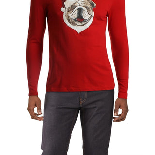 Club Room Men's Santa Bulldog Holiday Party Christmas Top Red Size X-Large