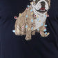 Club Room Men's Christmas Bulldog Graphic Holiday T-Shirt Navy Size Large