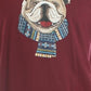 Club Room Men's Bulldog Scarf Cotton Blend Graphic T-Shirt Wine Size X-Large