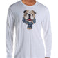 Club Room Men's Bulldog Scarf Cotton Blend Graphic T-Shirt White Size X-Large