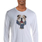 Club Room Men's Bulldog Scarf Cotton Blend Graphic T-Shirt White Size X-Large